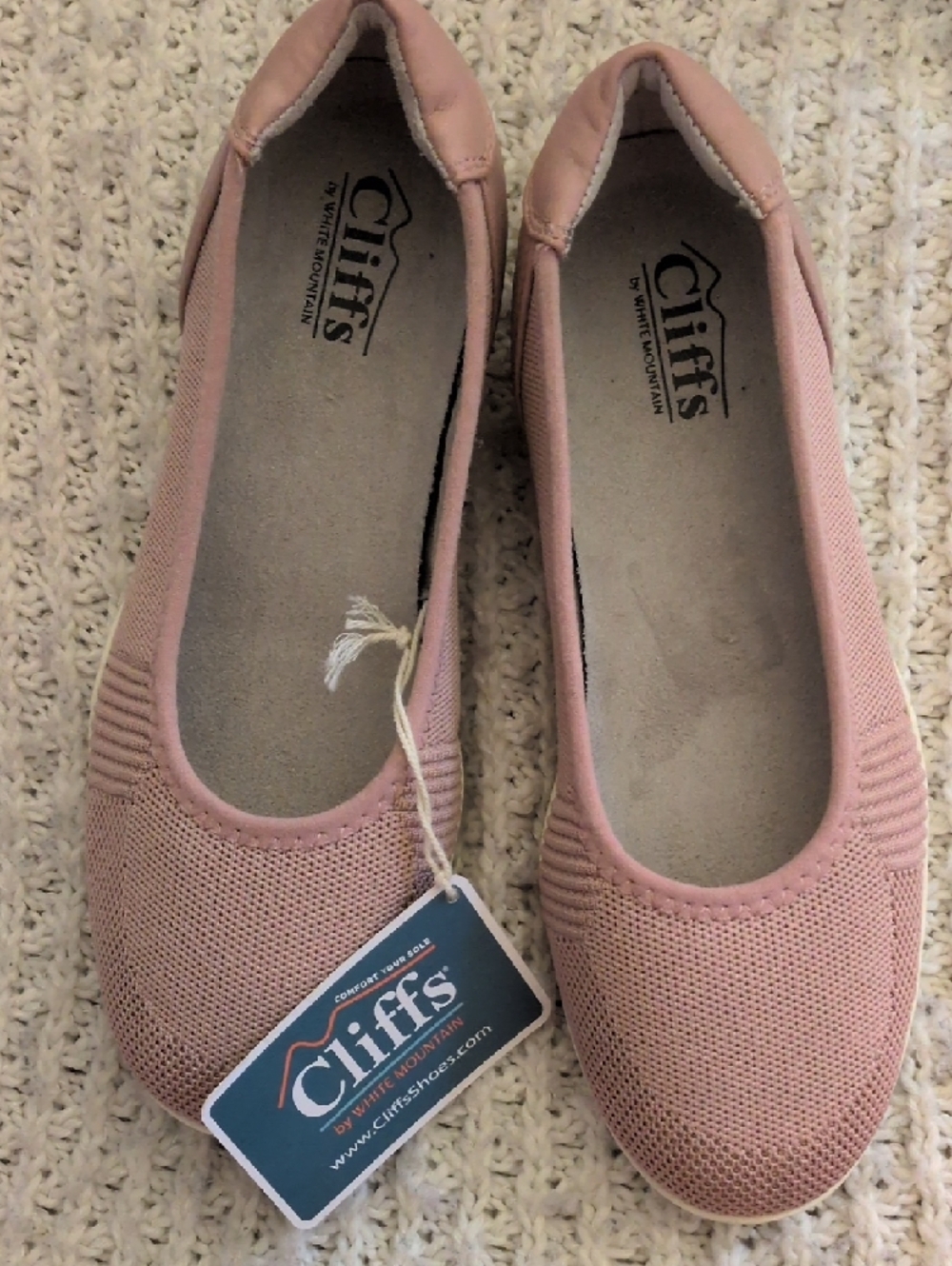 Cliffs by WHITE MOUNTAIN Pink Knit Pavlina Comfort Flats Size 6 NEW NWT - Picture 7 of 15